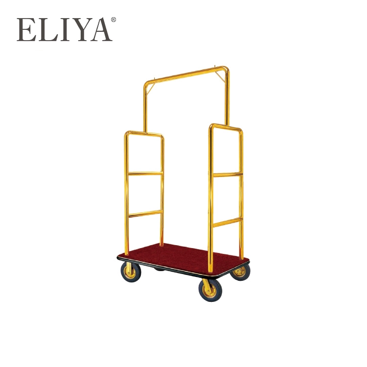 Hot Sale 304 Stainless Steel Housekeeping Cart Hotel Luggage Trolley With Wheels 1