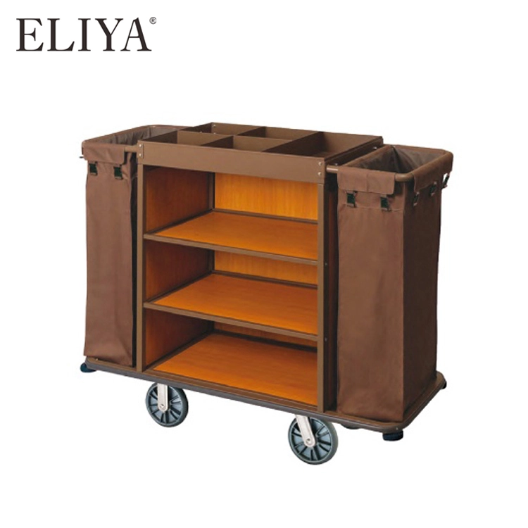 Factory Price Cleaning Equipment Maid Cart Luxury Hotel Housekeeping Trolley 1