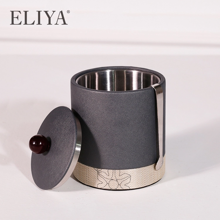 Luxury Hotel Guestroom Leather Items sets Iron Inner Ice bucket 1
