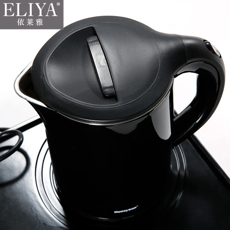New design hotel guest room plastic electric service kettle with welcome tray set with filter 1