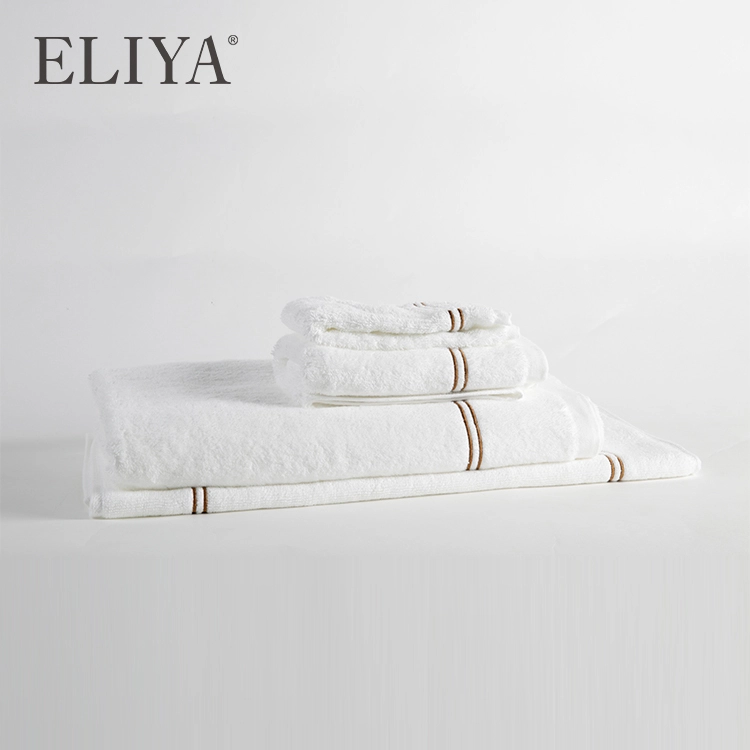 100% Cotton Fabrics Thick White Linen Bath Mat For Sheraton Hotel 1