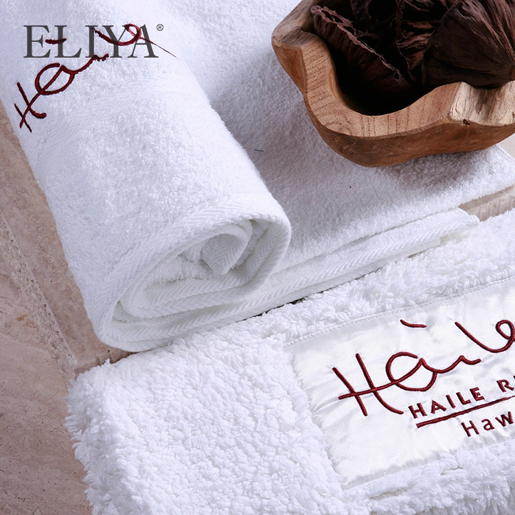 Waterproof Hotel Customized Style Bath Mats Cotton White Towel Sets 1