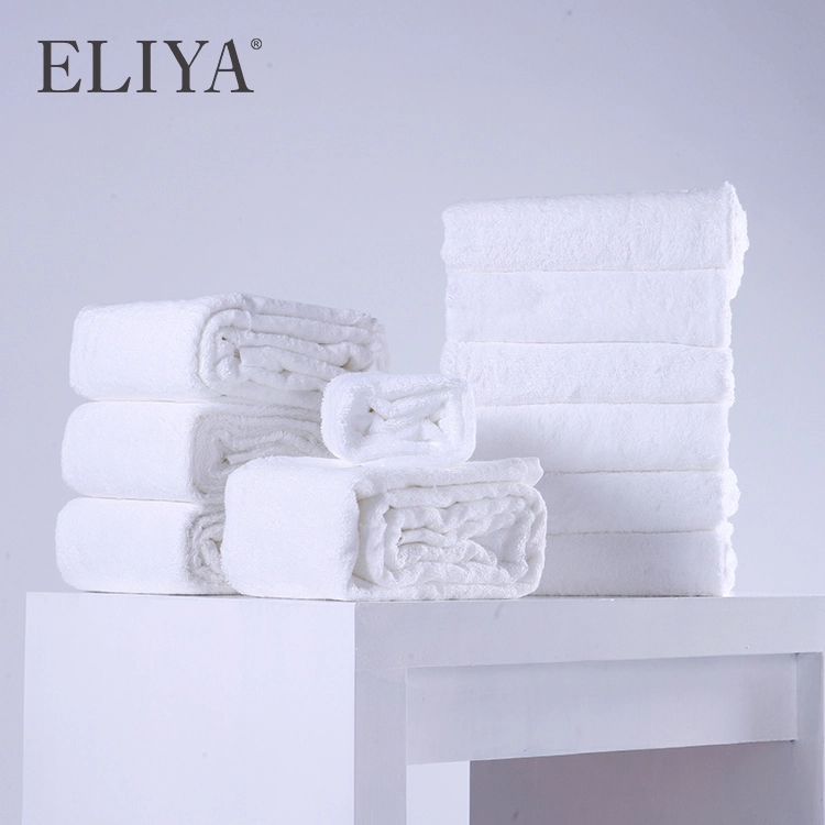 Eliya 100% Cotton Custom Embroided Logo 70 140Cm 600Gsm White Hotel Bath Towel 1