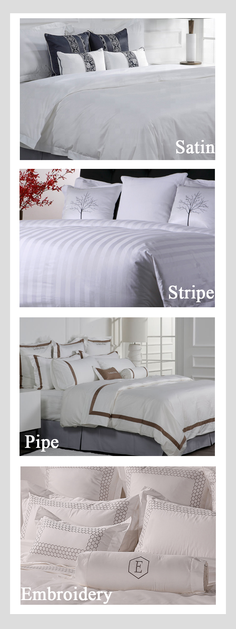 luxury 100% cotton hotel designer bedding brand wholesale bedding set 16