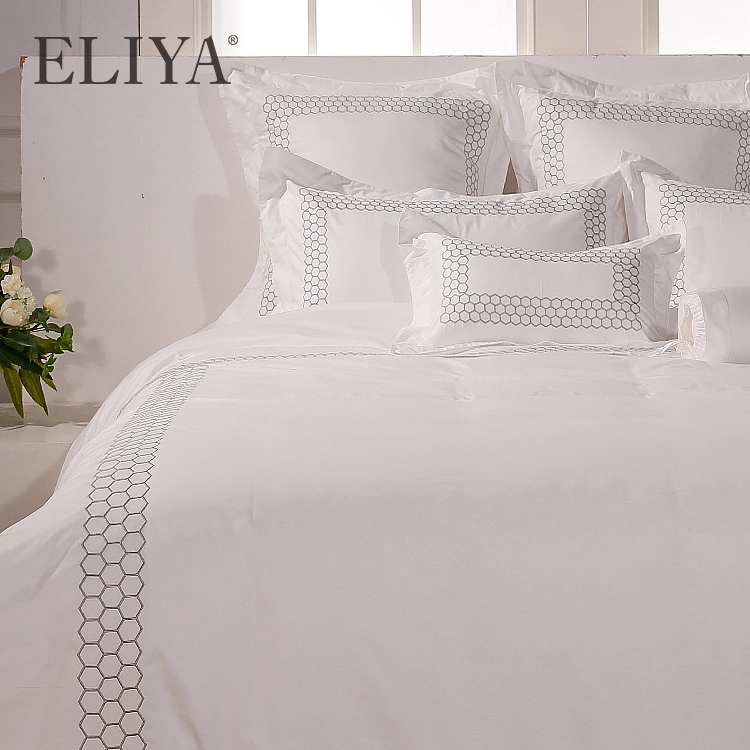 Luxury Hotel New Design Embroidery Bedding Sheet Sets Beehive Special Style 1