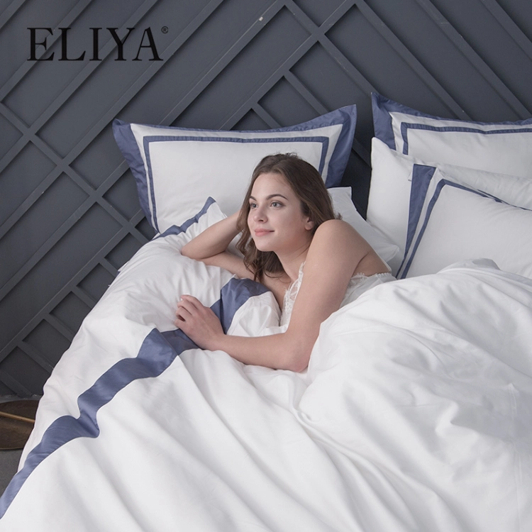 100% Cotton Eliya 400tc White King Size Bedsheet Bedding Set Hotel Style Duvet Cover Set Wedding Quilt Cover Plain Dyed 4 Pcs 40 1