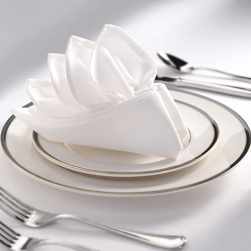 Servilleta de mesa blanca para bebidas de algodón orgánico 100% decorativa para bodas en hoteles 1