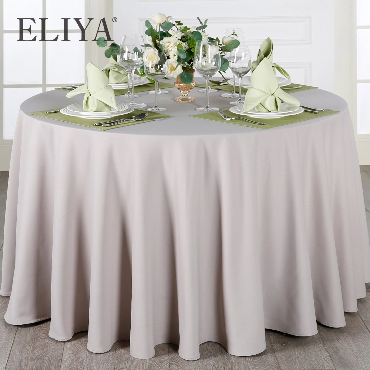 Hotel Dining Room Elegant Decorative Gray Linen 120 Round Tablecloths 1
