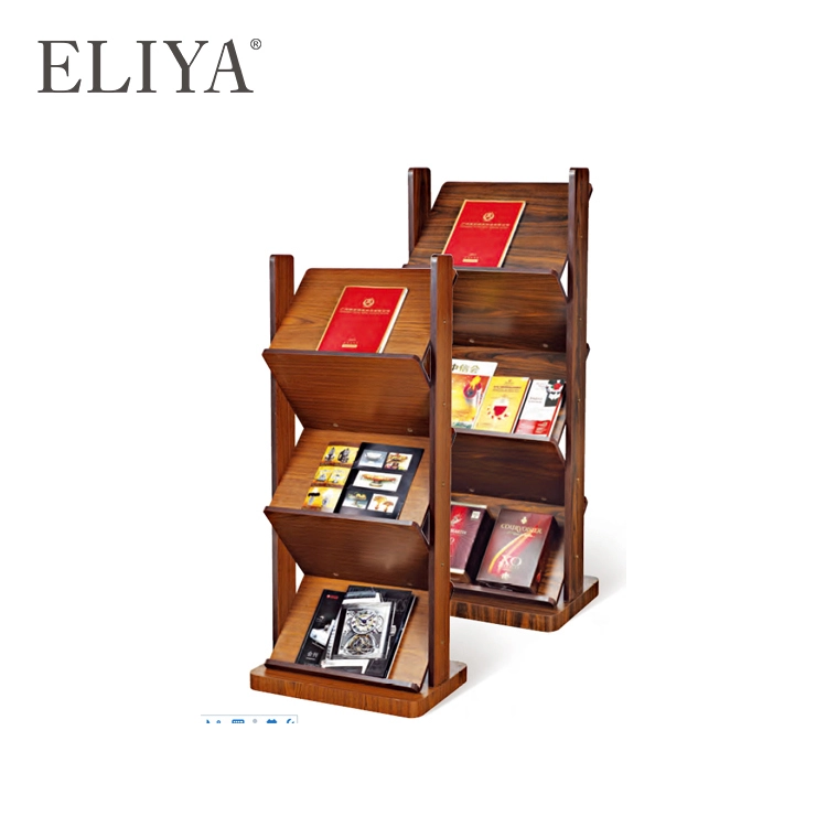 Wood magazine stand display rack newspaper one stop hotel supply 1