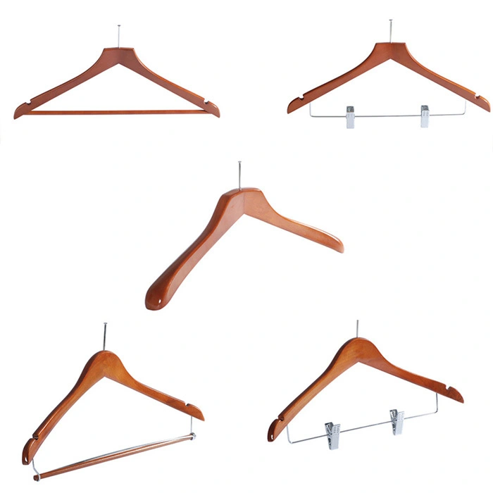Amazon Hot Sale 1.2Cm Premium Cherry Wooden Color Metal Clothes Pant Hanger 1