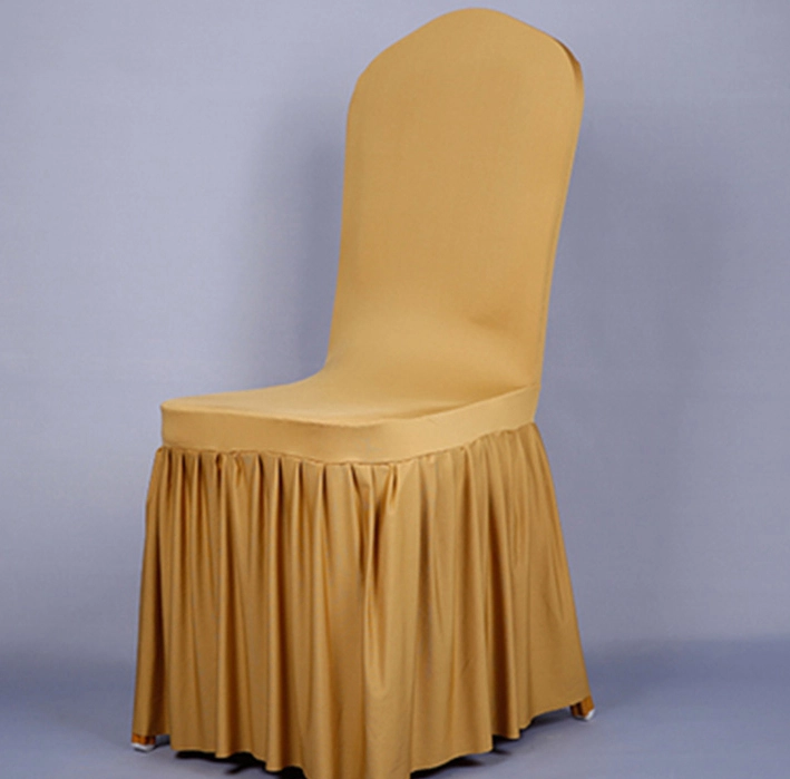 100% Polyester Élastique Or Chaises Couverture Fête Décoration Mariage 1