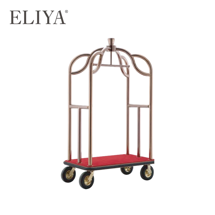 304 Stainless Steel Matt Design Lobby Use Bellman Hotel Baggage Trolley 1