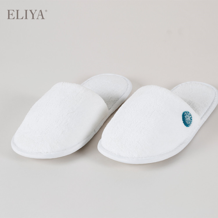 ELIYA Luxury Hotel Slipper White Disposable Custom Cotton Slipper Designer Slipper With EVA Sole 15