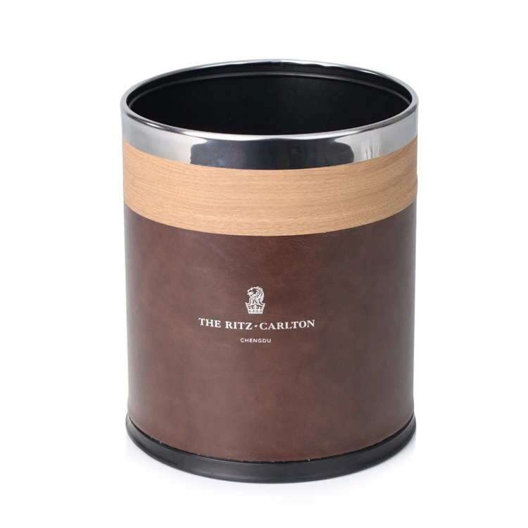 Office And Hotel Guestroom Stainless Steel Mini Round Black Waste Bins 1