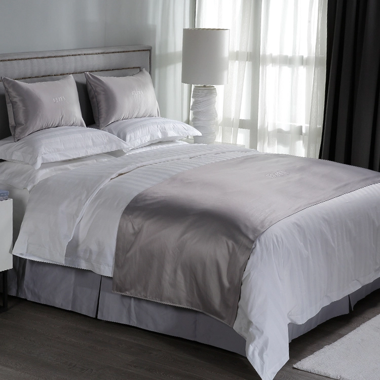 King Size 600T Luxury White Hotel Bedding Set 100% Cotton 1