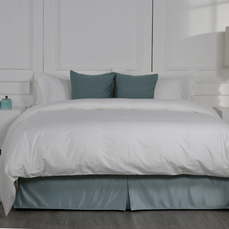 Free Sample Luxury King Size Bedsheets 100% Cotton White Hotel Bedding Set 1