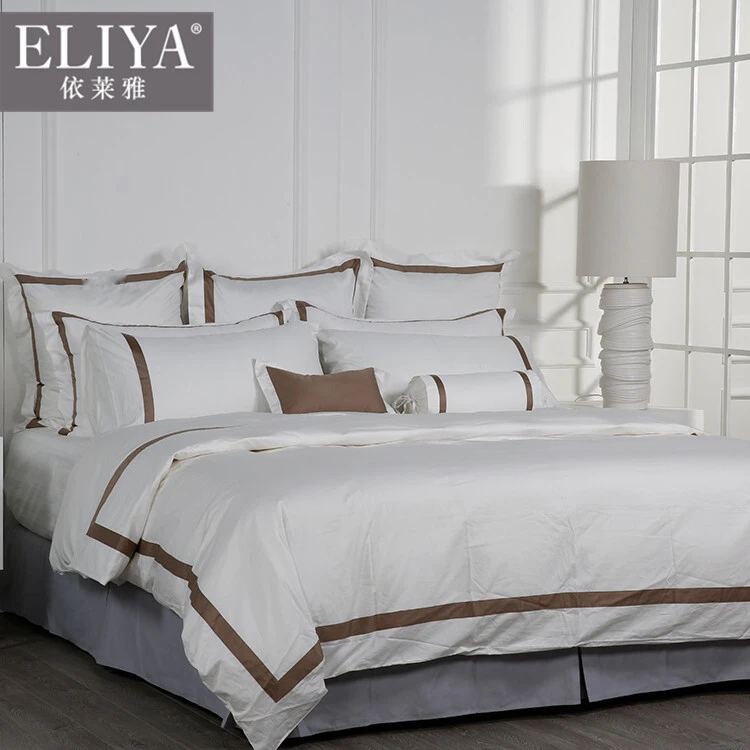 ELIYA white hotel bed sheet/Set Hotel/embroidery bed sheet China 1