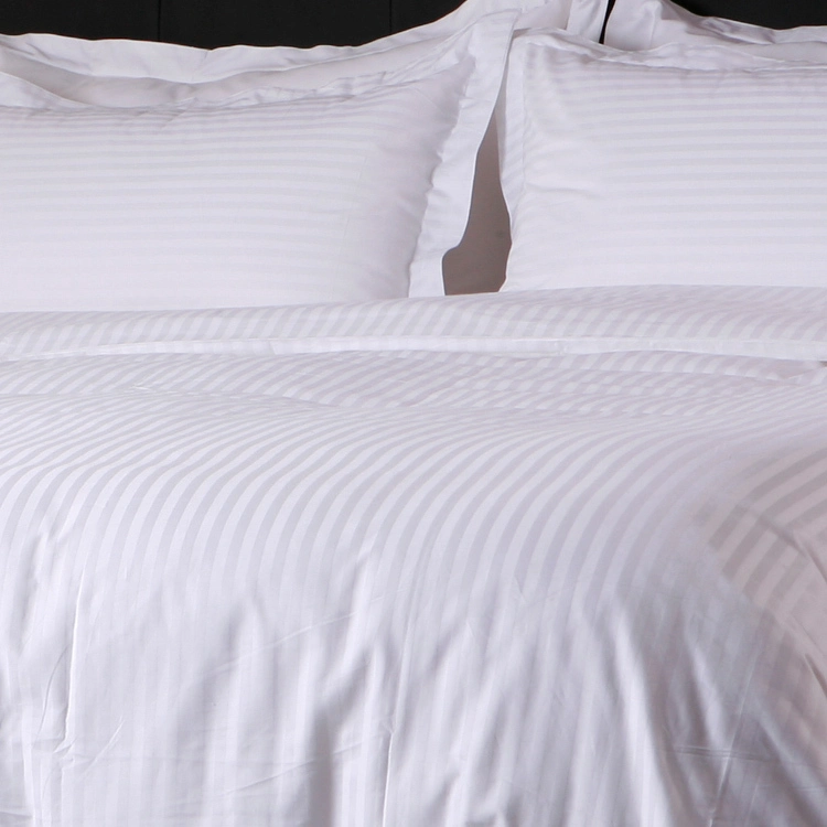 100% Organic Cotton Sheet Sets Hotel Luxury Bedroom Stripe Jacquard Bedsheets 1