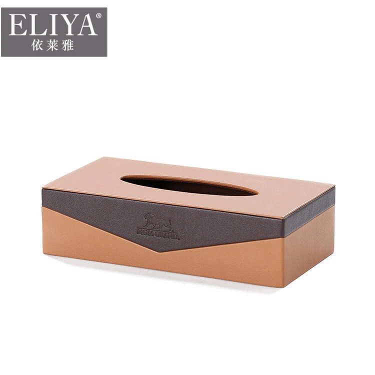 ELIYA elegant foldable leather tissue box holder for hotel use 1