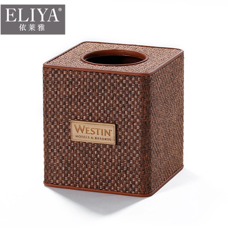 Exquisite Leather Balfour Square Hotel Supply Tissue Box 1
