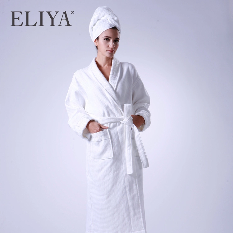 High Quality China Suppliers Solid Color Organic Cotton Terry Bath Robe 1