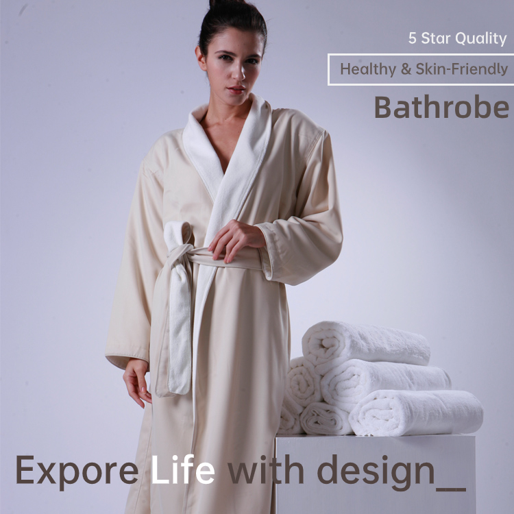 European High Quality Custom Bathrobes Thick Fluffy Hotel Bathrobe ROB