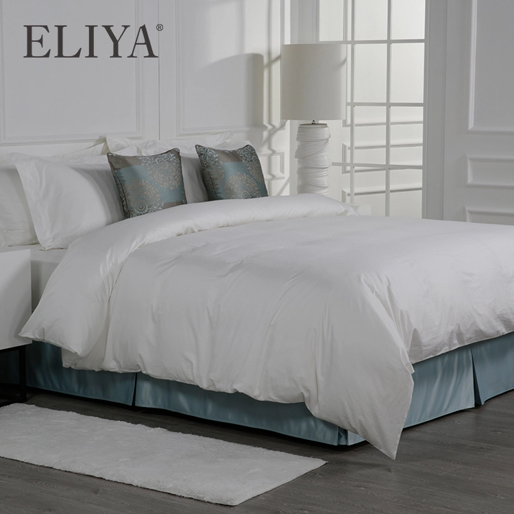 King Size Cheap White 40 Cm Depth 100% Cotton Hotel Satin Bed Sheet 1