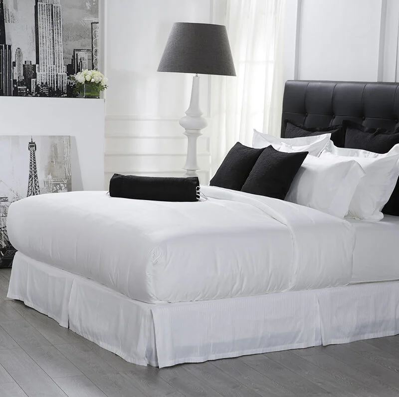 5 Star Hotel Soft Plain White Double Bedsheet Bedding Sets 1