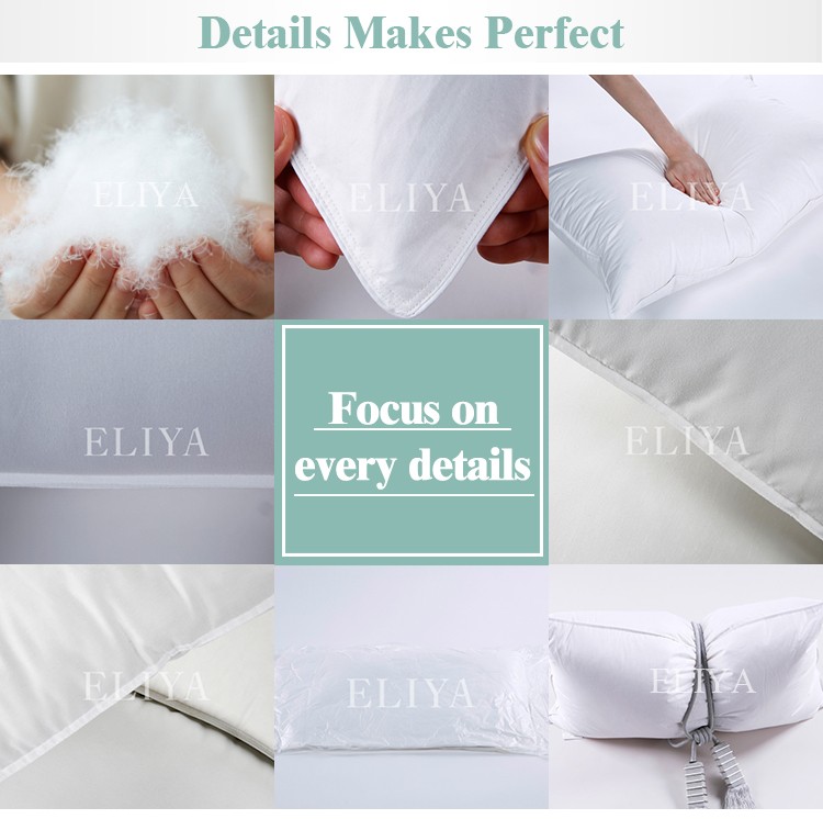 ELIYA five star cheap high quality duck/goose down 5 stars hotel pillow,fashion hotel high soft memory foam pillows 12