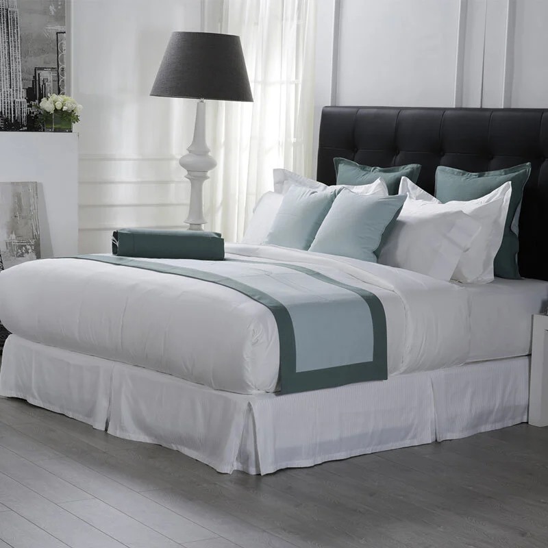 Luxury Hotel Hilton Bed Sheet Set 1000 Thread Count Cotton Sheets Hot Sale Plaid Woven 40 GRS Bci Rds GOTS 100% Cotton 130 * 70 1