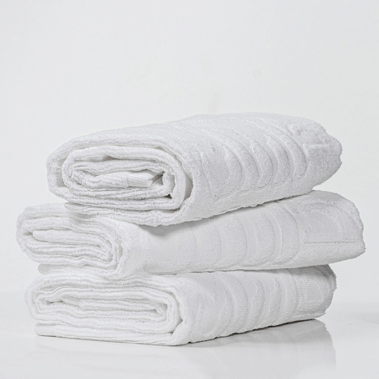 Luxury Hilton Jacquard Face Hand Towel 5 Star Hotel Bath Towel White Set 1
