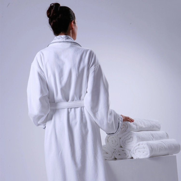 New Velvet Bathrobe Set Luxury White Hotel Bath Robe 1