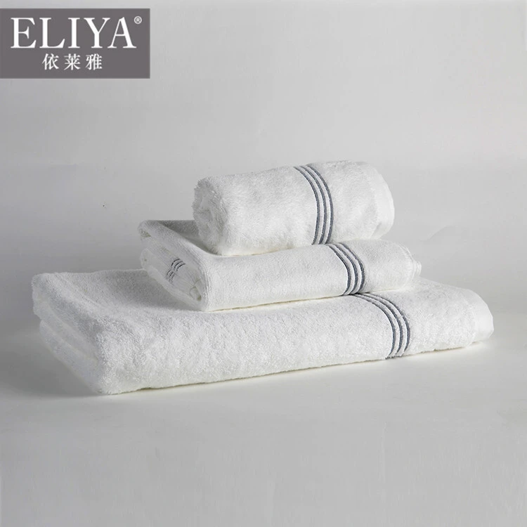 Eliya luxury 5 star hotel white towel  set  wholesale cheap hotel face towel supply 1