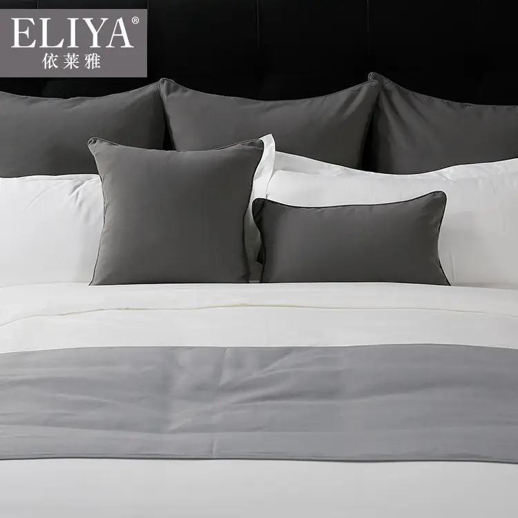 Fundas de edredón de hospitalidad de la marca ELIYA, suaves y cómodas, lisas 8