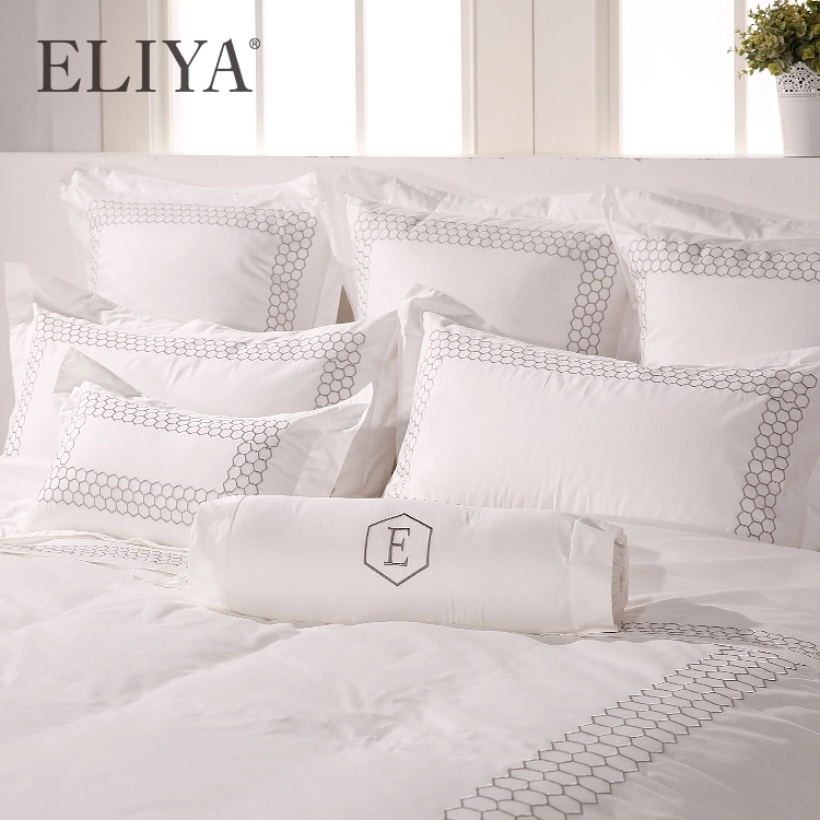 Luxury Custom Embroidery Beehive 5 Star Hotel Bedding Sheet Sets 1