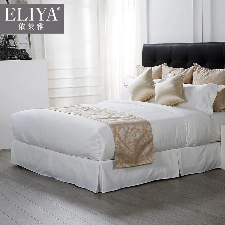 Cotton 5 Star T Dubai Hotel Bed Linen Set Bed Sheet Pakistan Duvet Cover Set Bedroom Wedding Four-piece Kit Plain Dyed Travel 1