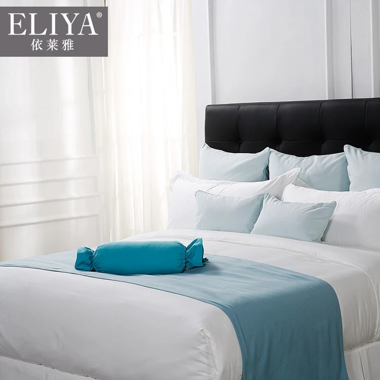 Deluxe hotel egyptian cotton sateen embroidered fitted bed sheet sets king for hotel and home 1