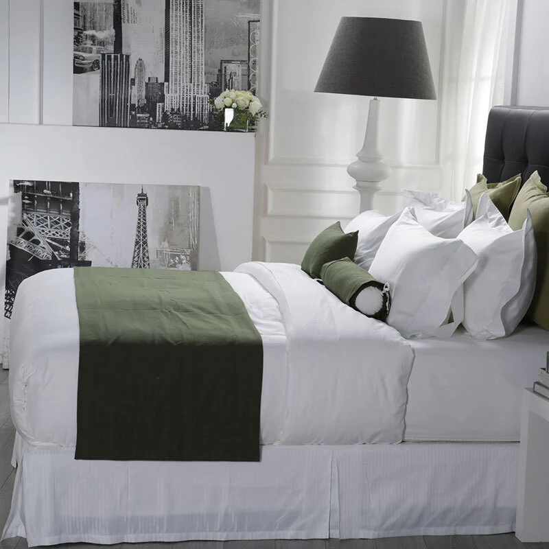 High Quality Hilton Hotel King Size Bedroom Sheets Set 100% Cotton Bed Linens 1