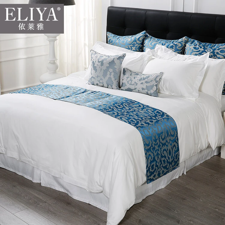 Hotel Bedding Sets Comforter Poly Cotton Bed Sheet With Embroidered Lines 1