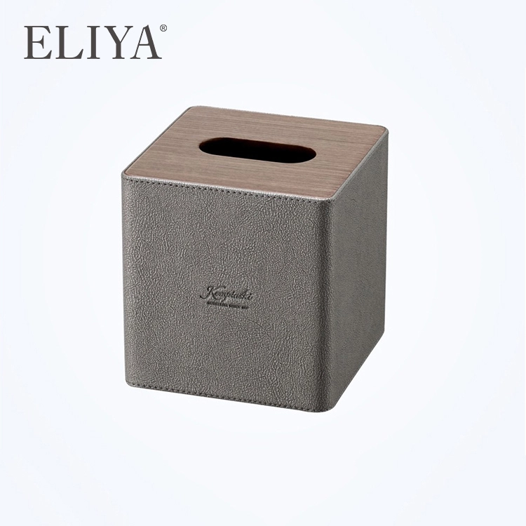 Hospitality Supplies Guest Room Brown Leather Holder Luxury Hotel Tissue Box 1