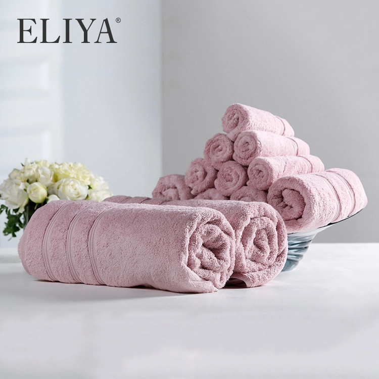 Wholesale Unique Hotel 100% Cotton Terry Pink Hand Towels 1