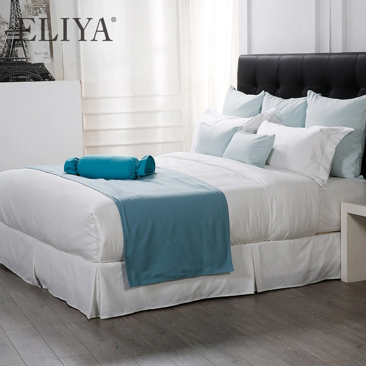 Solid Color Hotel Bedroom Bed Sheets Breathable Cotton Bedding Sets 1