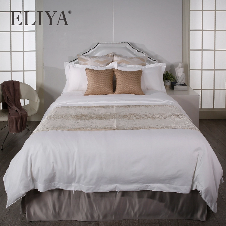 Turkish Cotton Custom Embroidery Microfiber Hilton Hotel Bedding Sheet Sets 1
