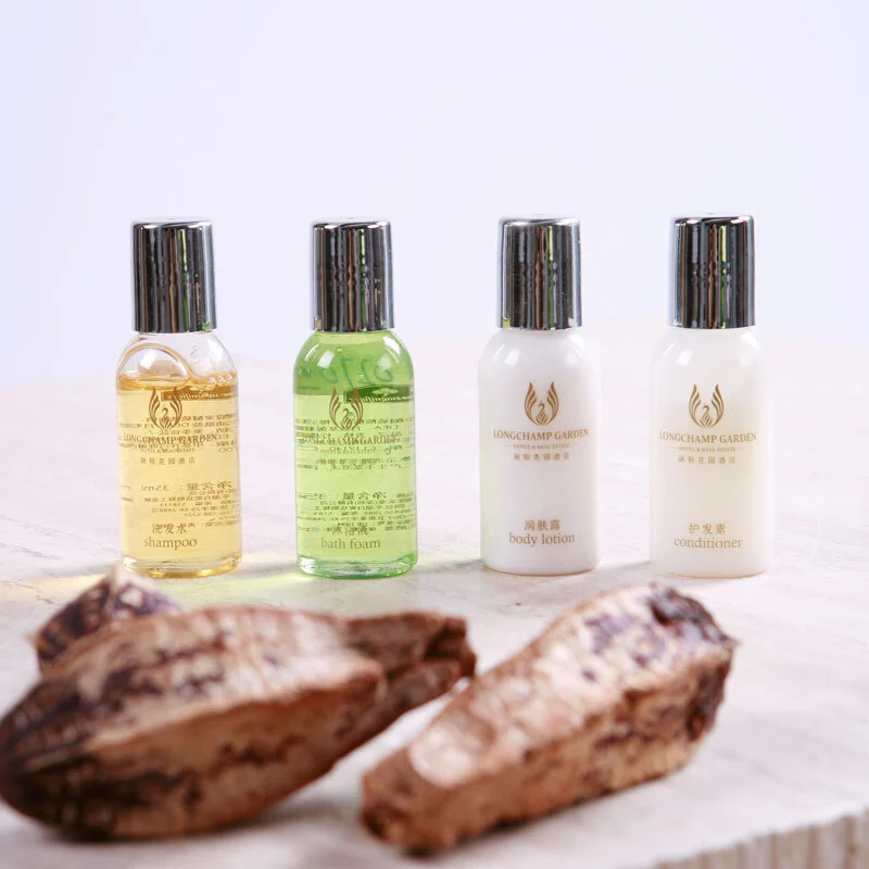 All-In-Kit Cheap Disposable Hotel Shampoo & Conditioner Body Wash Body Lotion Hotel Size Toiletries Set 1
