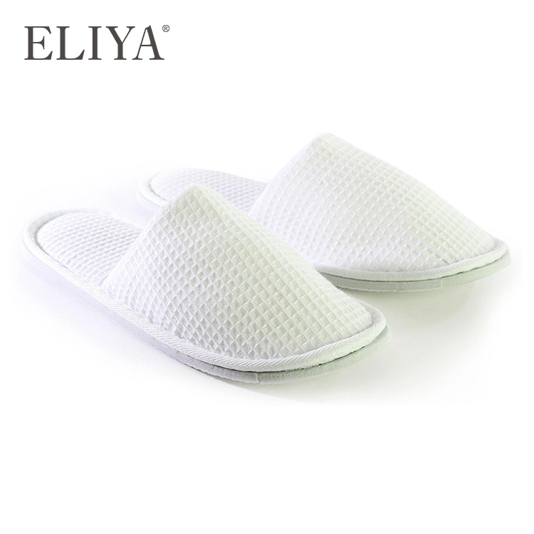 Custom Logo 5Mm Eva Sole Washable White Waffle Slippers For Hotel 1