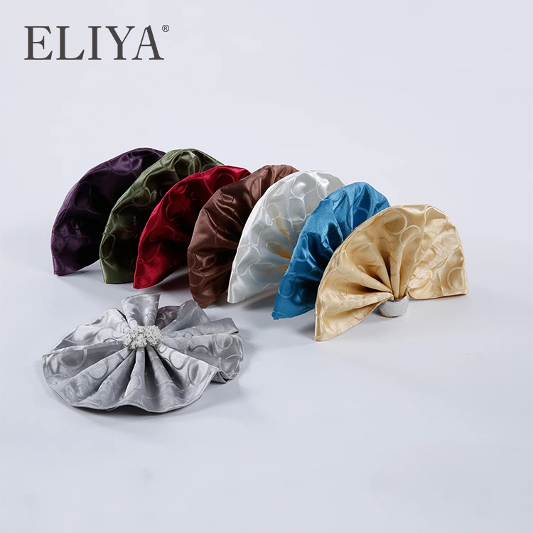 ELIYA Luxury Hotel Custom Table Cloth Round Chair Cover Spandex Fabric Table Set Linen with Logo Printing 1