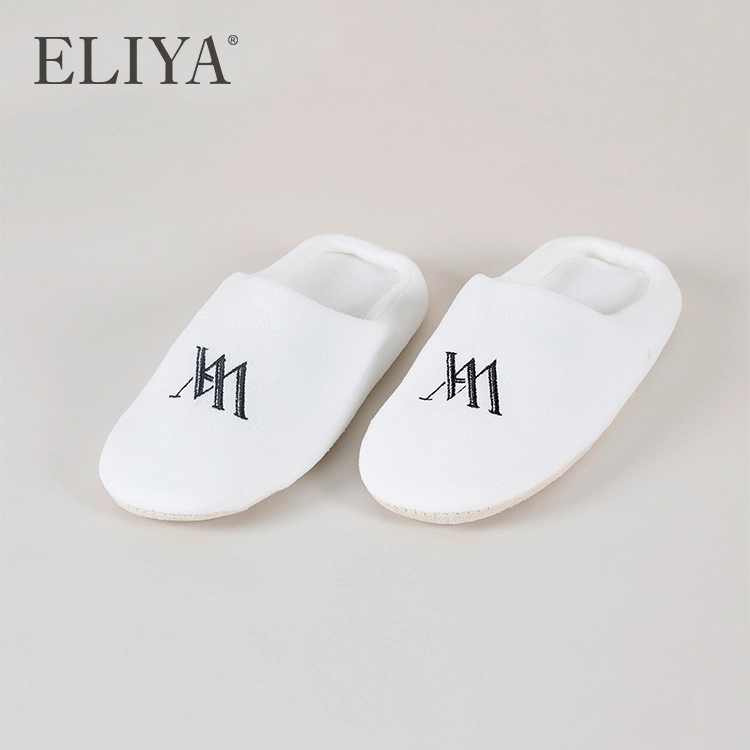 Luxury Designer 5 Star Hotel Slipper 100% Cotton Velour Slippers Woman With Logo 1