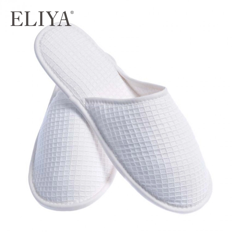 Spa de lujo interior mujer 6mm Eva suela bordada Waffle Hotel zapatillas1 1