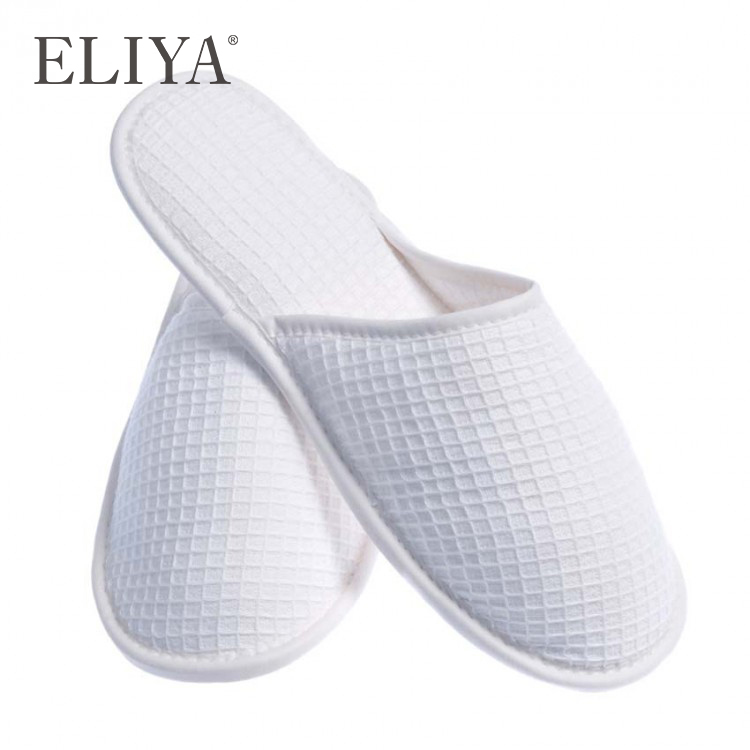 Luxury Spa Indoor Women 6 مللي متر Eva Sole Embroidered Waffle Hotel Slippers1 15