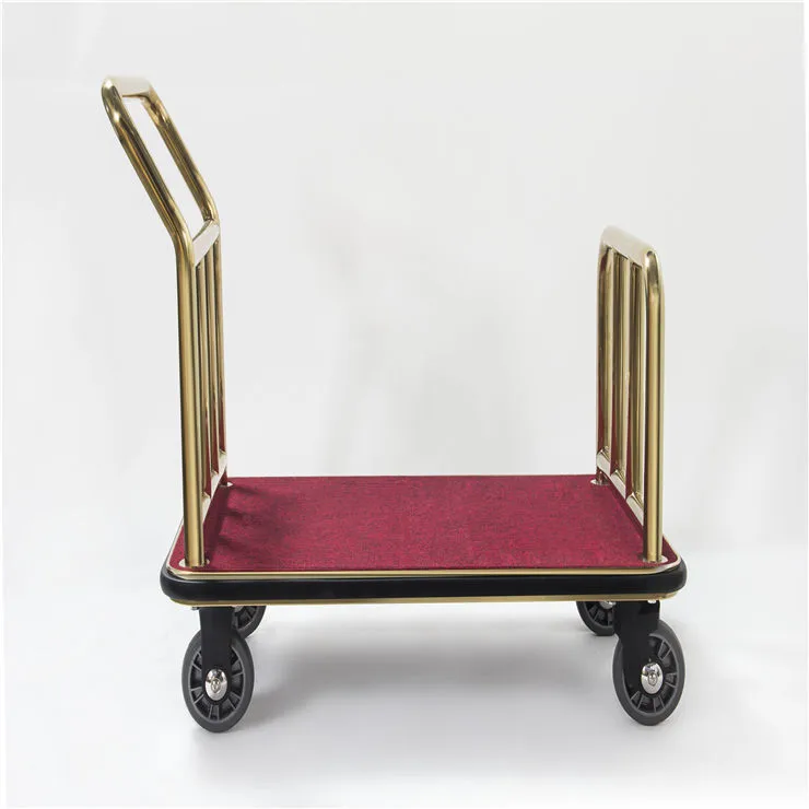 Stainless Steel Hotel Iron Serving Hanger Luggage Cart Hotel Cart 1